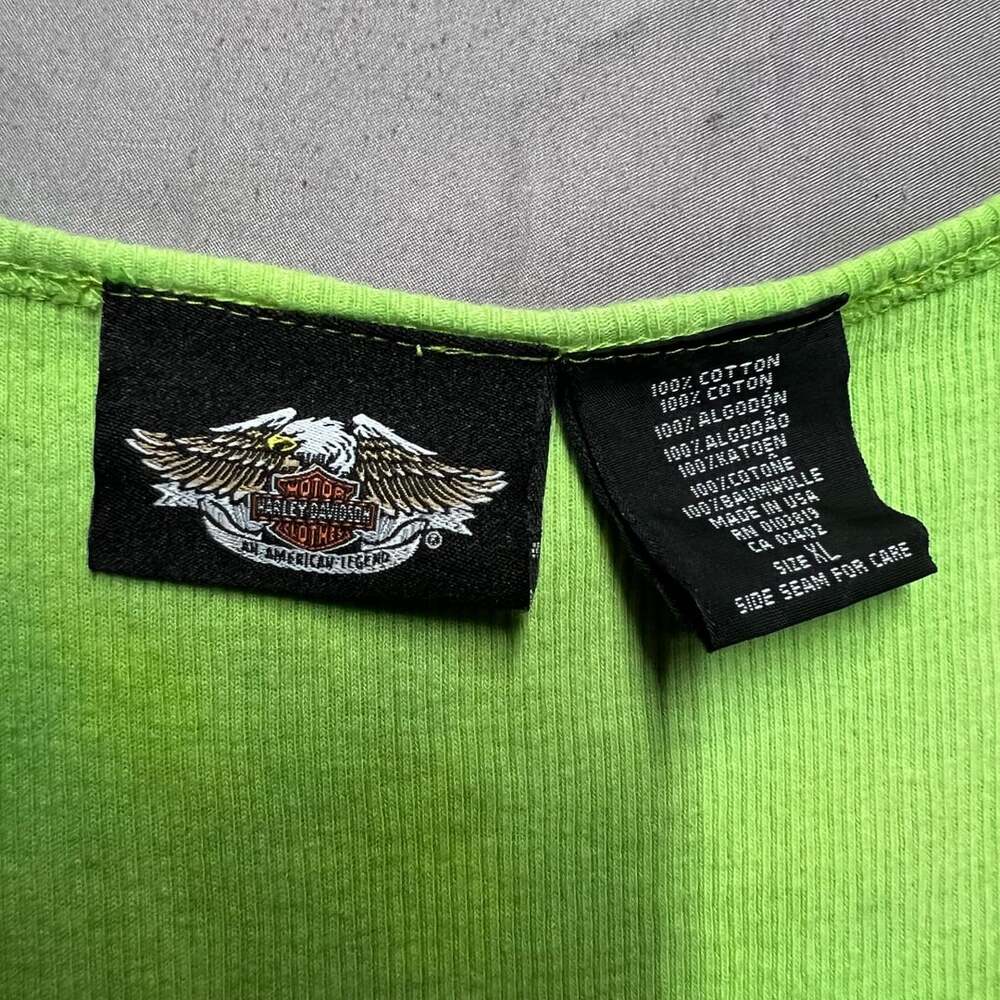 Harley Davidson Tank Top Green Ride Free Not Free Ride - Picture 4 of 10